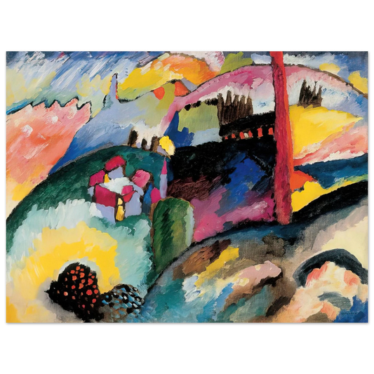 Wassily Kandinsky - LANDSCAPE WITH FACTORY CHIMNEY 1910  75x100 cm / 30x40inches Fine Art Poster