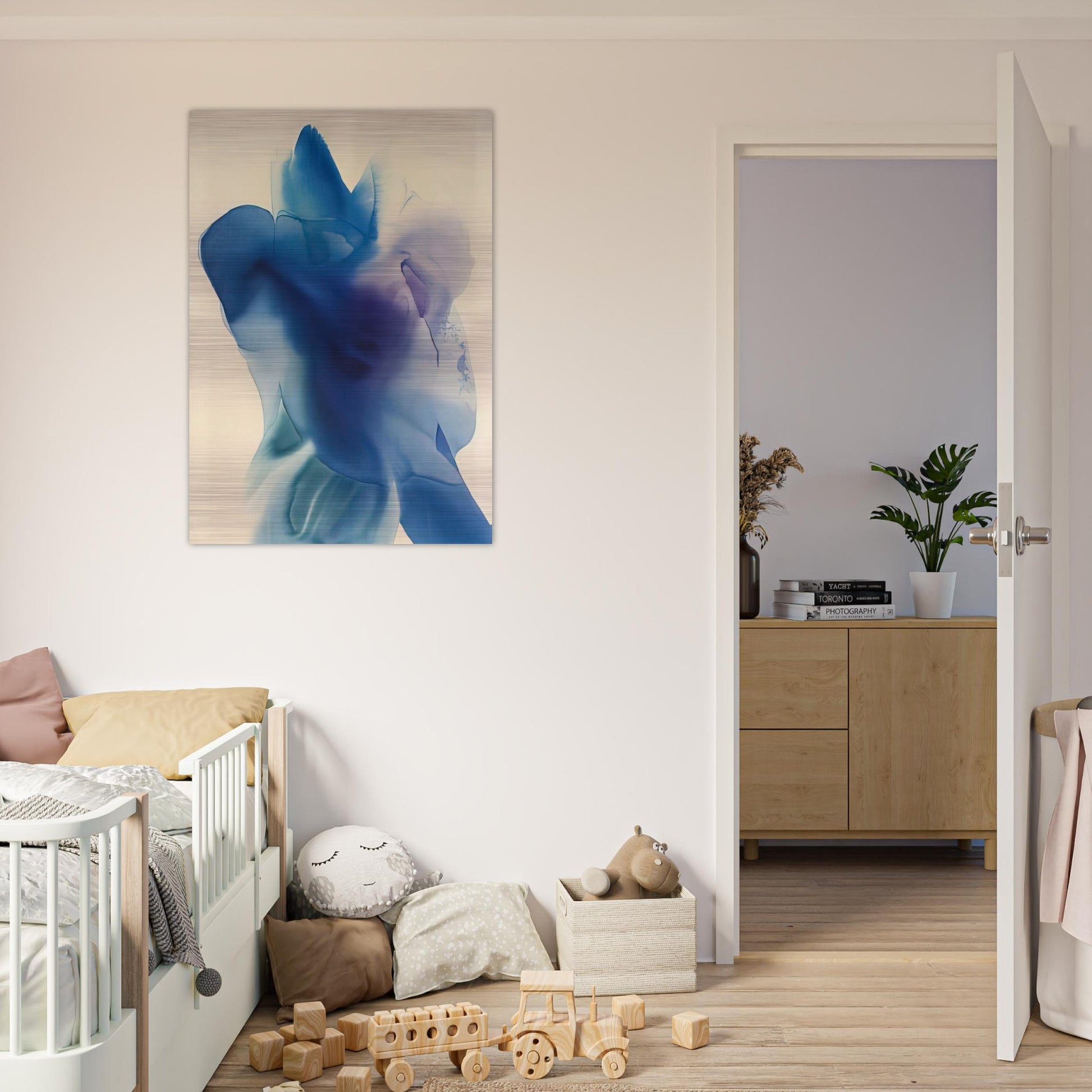Phenomena Astral Blue - Paul Jenkins Brushed Aluminum Print - 70x100 cm / 28x40 inches | Paul Jenkins Aluminum Print | Paul Jenkins Prints