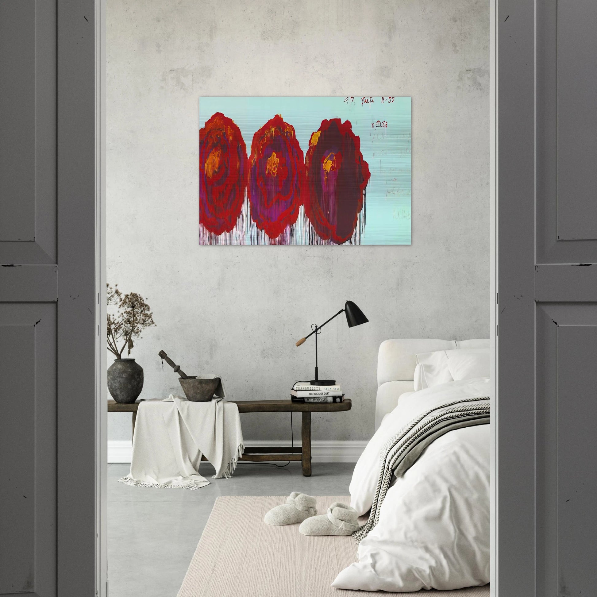 The Rose  IV  - Cy Twombly Brushed Aluminum Print - 70x100 cm / 28x40 inches | Cy Twombly Aluminum Print | Cy Twombly Prints