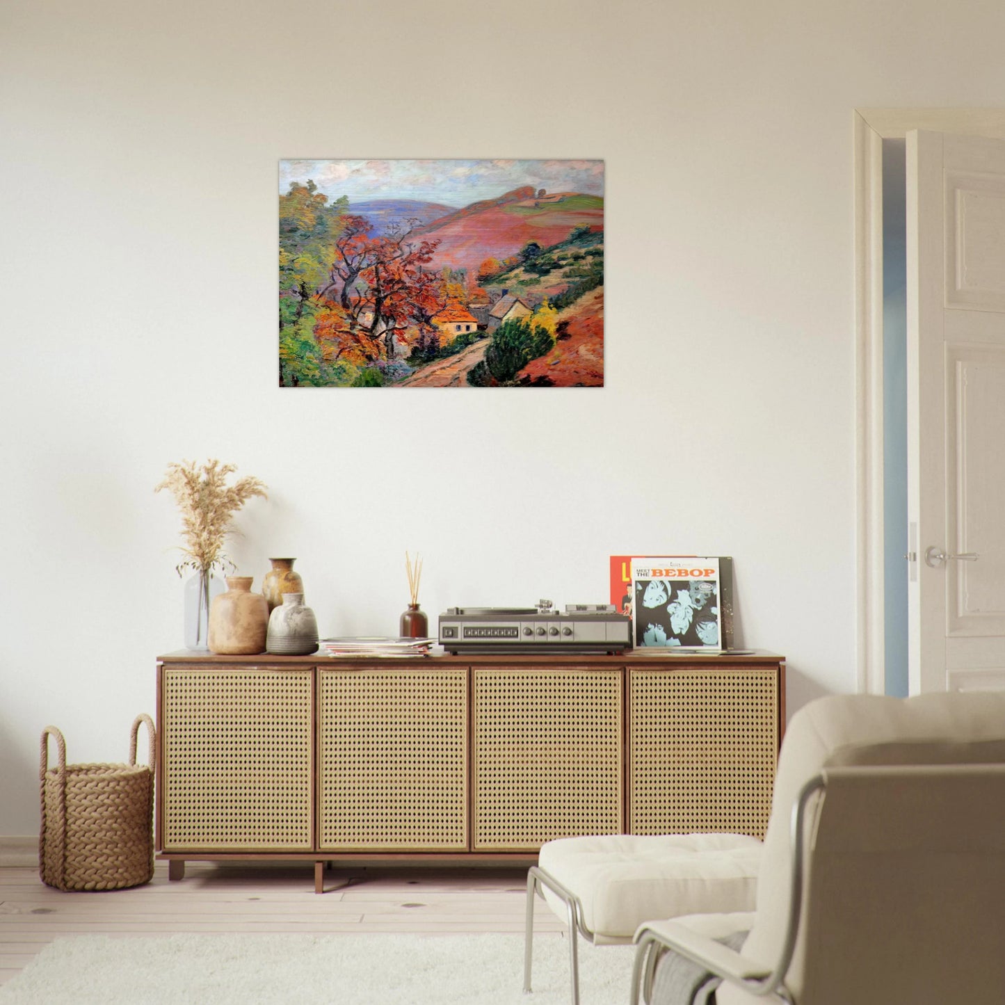 Mountain Landscape - Pontgibaud, village in Peschadoire - Armand Guillaumin Brushed Aluminum Print - 70x100 cm / 28x40 inches | Armand Guillaumin Aluminum Print | Armand Guillaumin Prints
