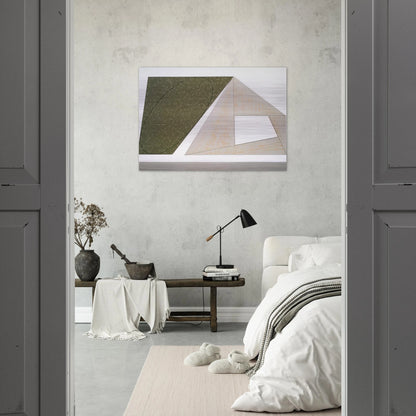 GREEN TILTED ELLIPSE GRAY FRAME 1989 - Robert Mangold Brushed Aluminum Print - 70x100 cm / 28x40 inches | Robert Mangold Aluminum Print | Robert Mangold Prints
