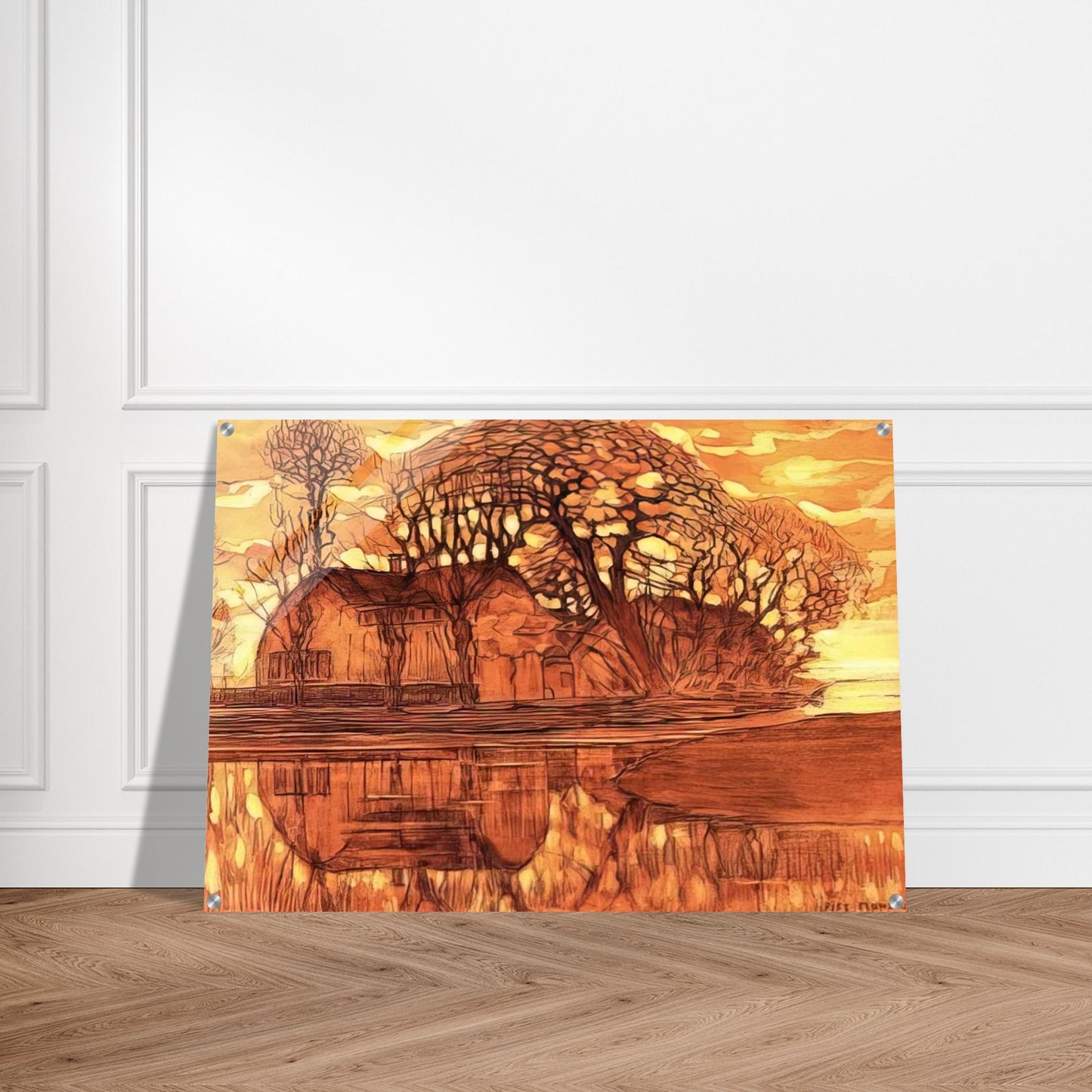 Farm at Duivendrecht - Piet Mondrian Acrylic Print - 70x100 cm / 28x40″ inches