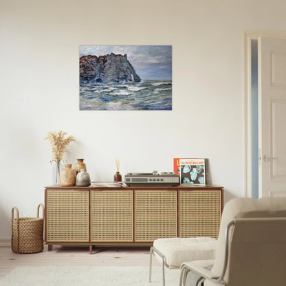 Port d`Aval, Rough Sea - claude monet Brushed Aluminum Print - 70x100 cm / 28x40 inches | claude monet Aluminum Print | claude monet Prints