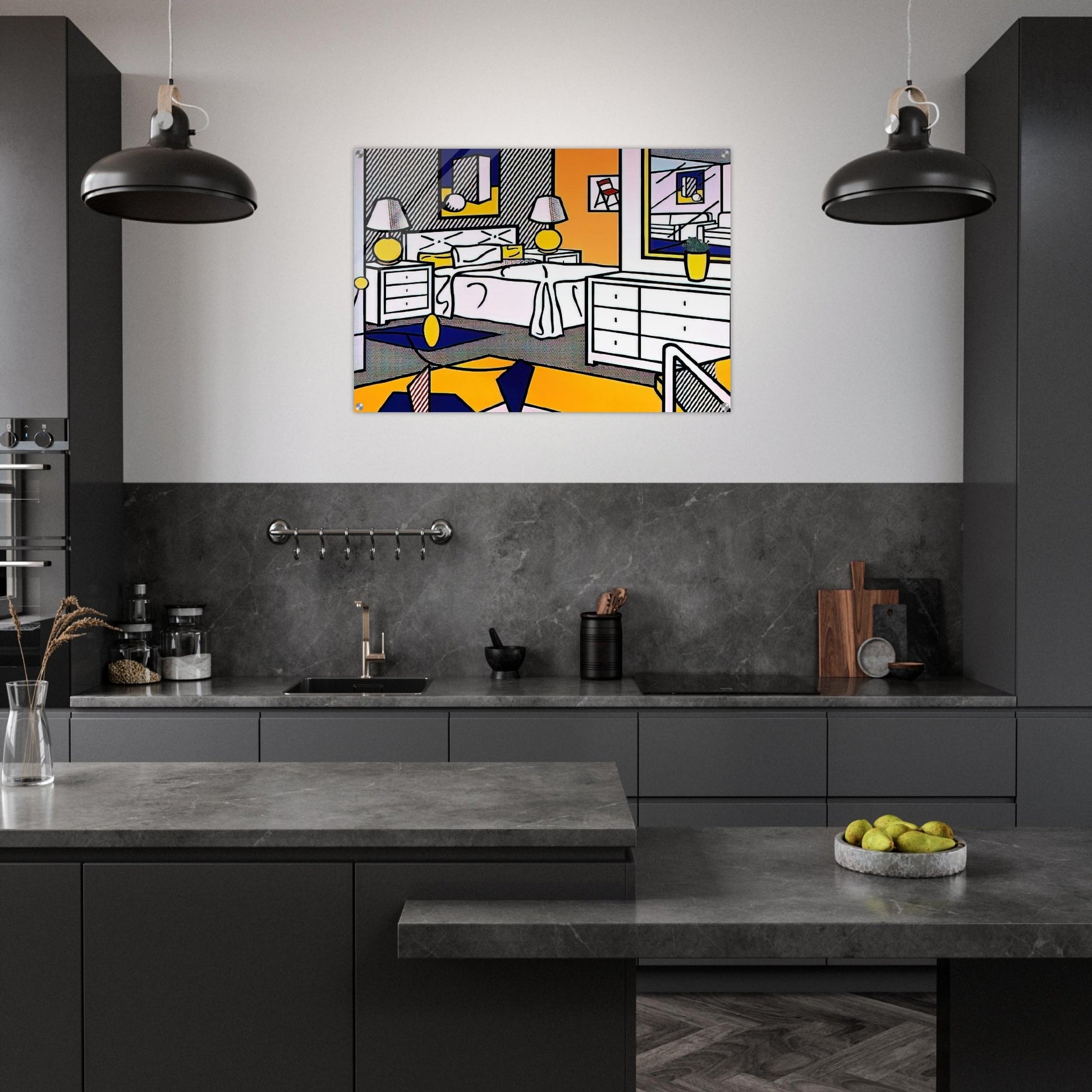 INTERIOR WITH MOBILE 1992 - Roy Lichtenstein Acrylic Print - 70x100 cm / 28x40″ inches