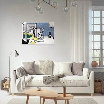STILL LIFE WITH WINDMILL 1974 - Roy Lichtenstein Brushed Aluminum Print - 70x100 cm / 28x40 inches | Roy Lichtenstein Aluminum Print | Roy Lichtenstein Prints