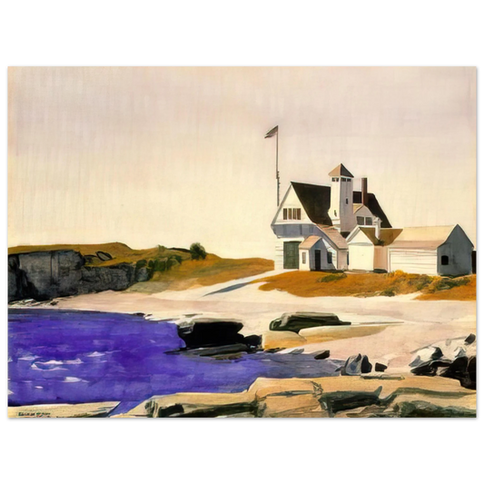 Edward Hopper - Coast Guard Station, Two Lights, Maine Fine Art Poster
