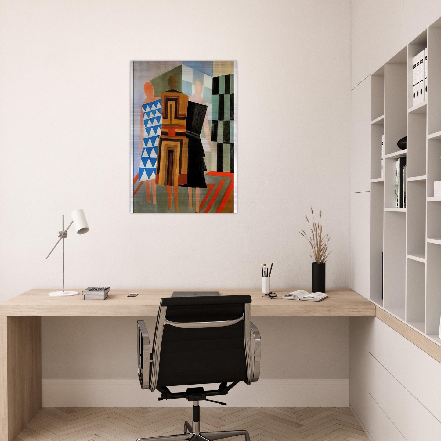 THREE WOMEN DRESSED SIMULTANEOUSLY - Sonia Delaunay Brushed Aluminum Print - 70x100 cm / 28x40 inches | Sonia Delaunay Aluminum Print | Sonia Delaunay Prints