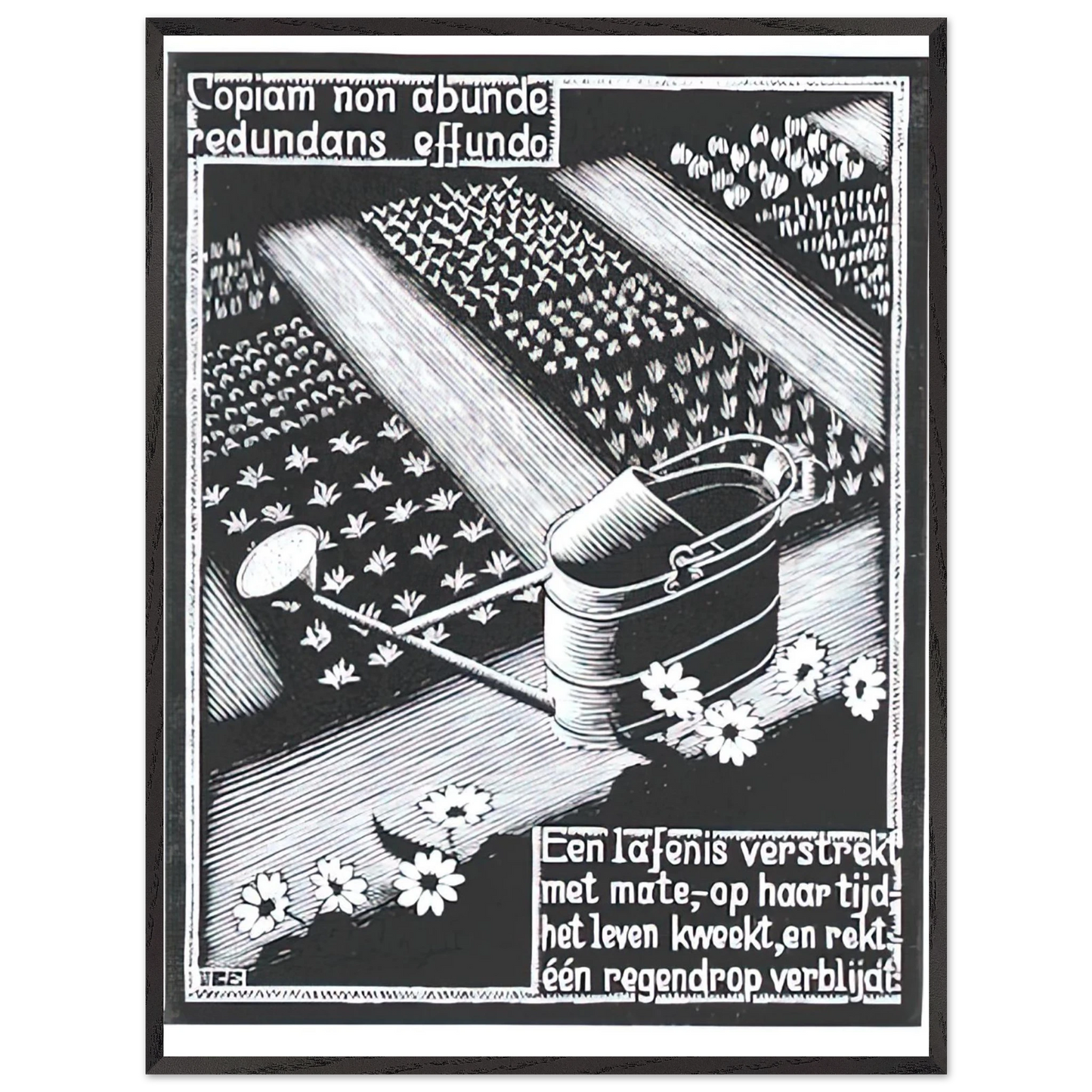 MC Escher - WATERINGCAN Wall Art - 30x40 cm / 12x16 inches - Fine Art Poster-canvas - -