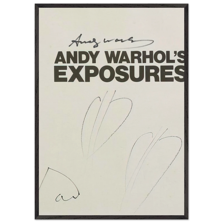 Butterfly Hearths  Andy Warhols Exposures  - Andy Warhol 70x100 cm / 28x40 inches Framed Art Print – Black Wooden Frame