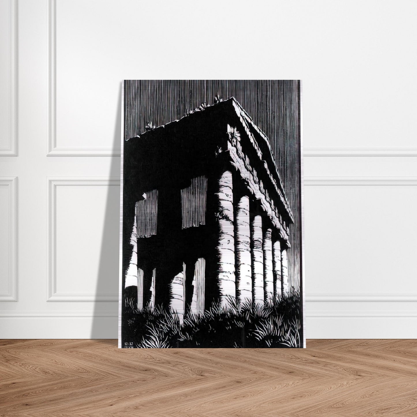 TEMPLE OF SEGESTE SICILY - MC Escher Brushed Aluminum Print - 70x100 cm / 28x40 inches | MC Escher Aluminum Print | MC Escher Prints