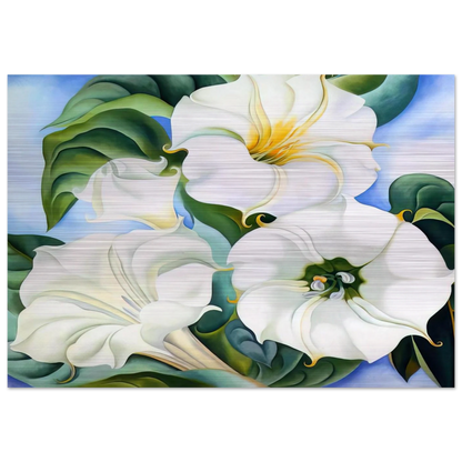 Jimson Weed 3 - Georgia O'Keeffe Brushed Aluminum Print - 70x100 cm / 28x40 inches | Georgia O'Keeffe Aluminum Print | Georgia O'Keeffe Prints