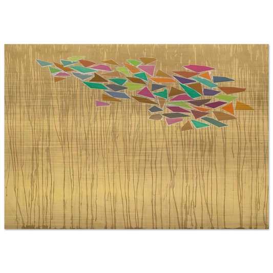 Colors on Tan - 1975 - Robert Goodnough Brushed Aluminum Print - 70x100 cm / 28x40 inches | Robert Goodnough Aluminum Print | Robert Goodnough Prints