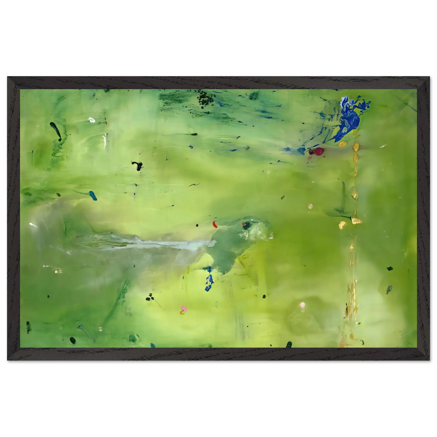 Helen Frankenthaler - A Green Thought in a Green Shade - 1981 Wall art - A3 (29.7 x 42  cm) - Premium Wooden Framed Poster With Fine Art Paper - White frame