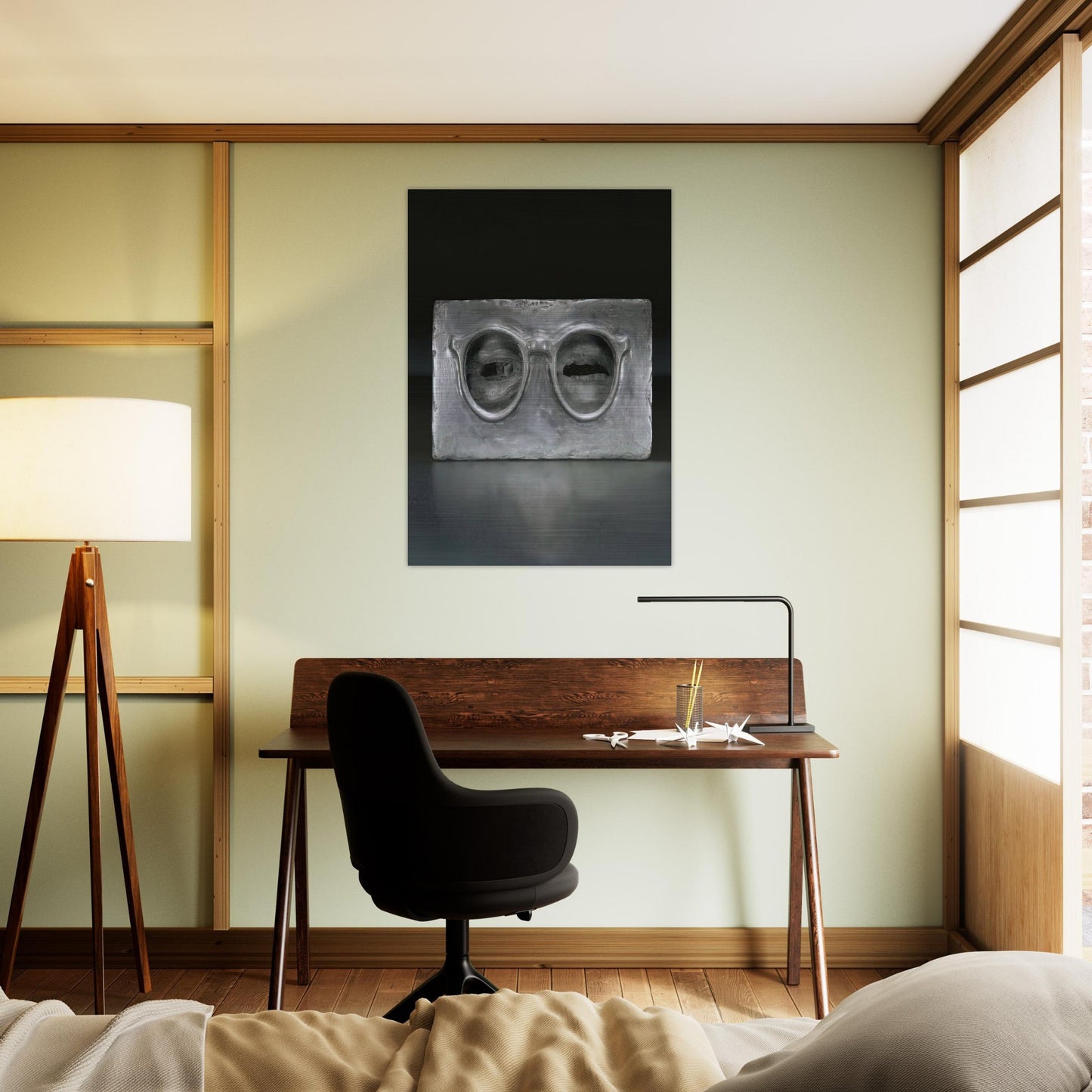 THE CRITIC SEES - Jasper Johns Brushed Aluminum Print - 70x100 cm / 28x40 inches | Jasper Johns Aluminum Print | Jasper Johns Prints