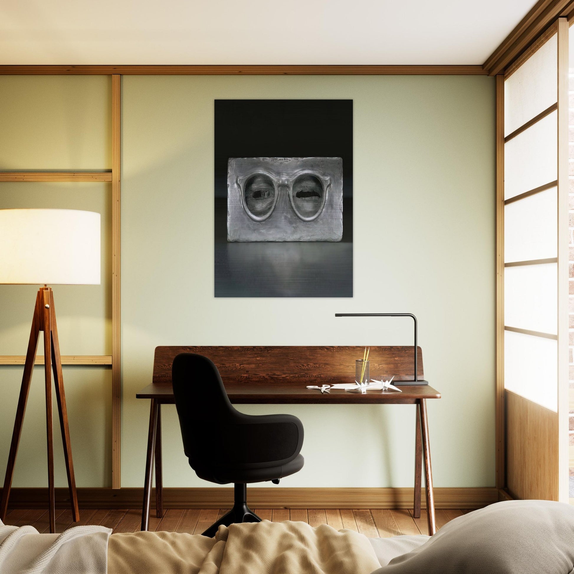 THE CRITIC SEES - Jasper Johns Brushed Aluminum Print - 70x100 cm / 28x40 inches | Jasper Johns Aluminum Print | Jasper Johns Prints
