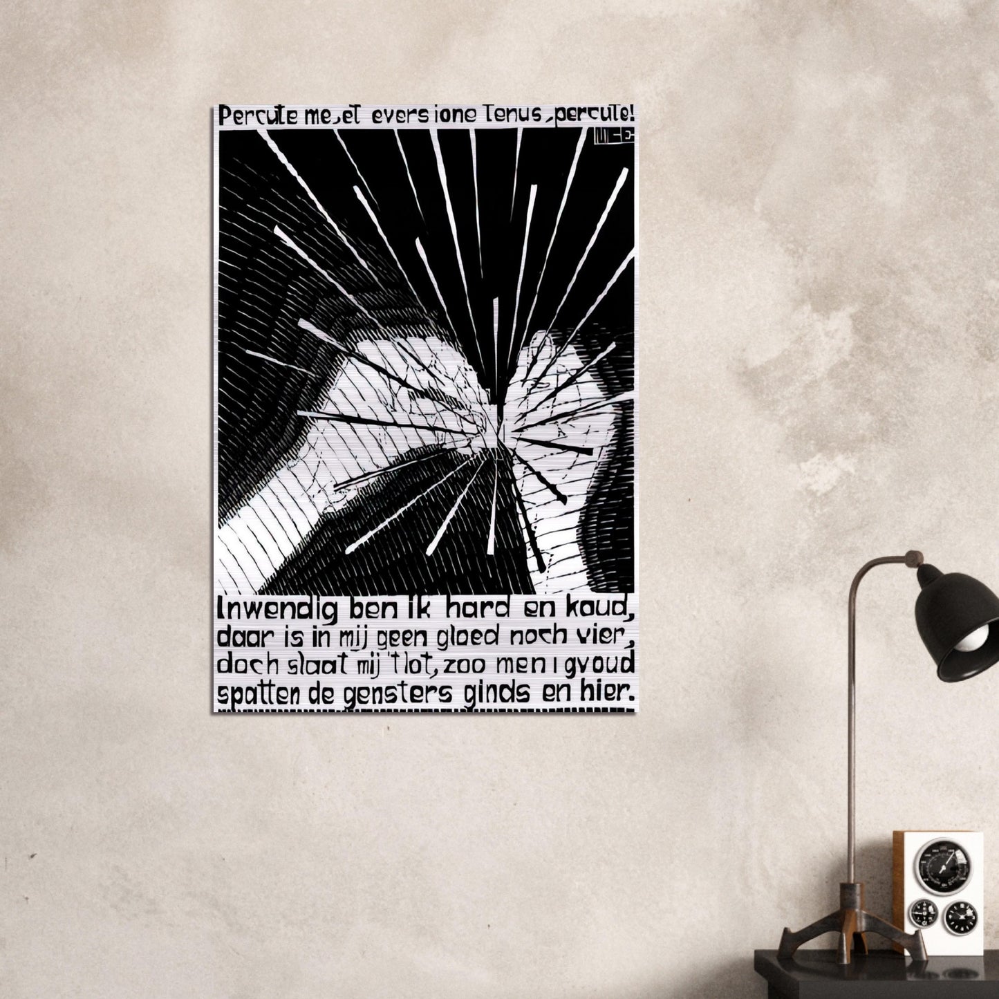 EMBLEMATA FLINT - MC Escher Brushed Aluminum Print - 70x100 cm / 28x40 inches | MC Escher Aluminum Print | MC Escher Prints