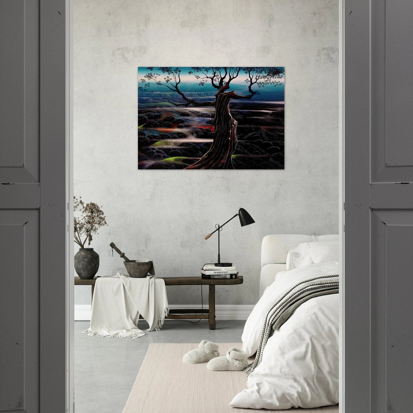 Wild Valley - Eyvind Earle Brushed Aluminum Print - 70x100 cm / 28x40 inches | Eyvind Earle Aluminum Print | Eyvind Earle Prints