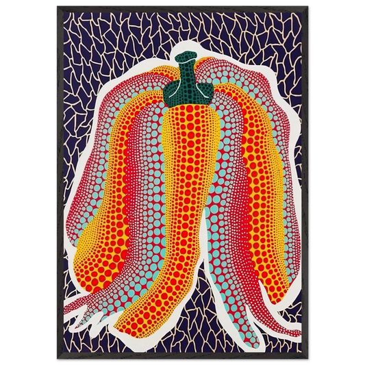 PUMPKIN 1990 - Yayoi Kusama 70x100 cm / 28x40 inches Framed Art Print – Black Wooden Frame