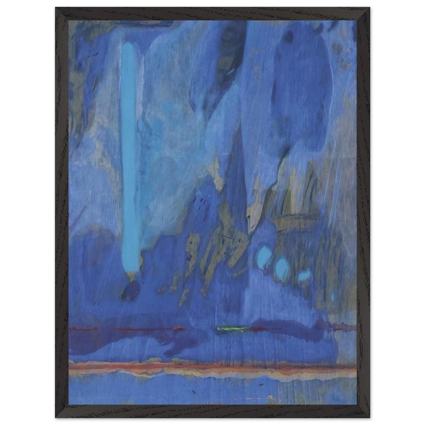 Helen Frankenthaler - Tales of Genji III - 1998 Wall art - 13x18 cm / 5x7 inches - Premium Wooden Framed Poster With Fine Art Paper-canvas - Black frame