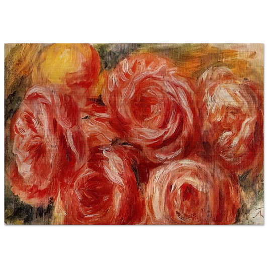 Red Roses - Pierre-Auguste Renoir Brushed Aluminum Print - 70x100 cm / 28x40 inches | Pierre-Auguste Renoir Aluminum Print | Pierre-Auguste Renoir Prints