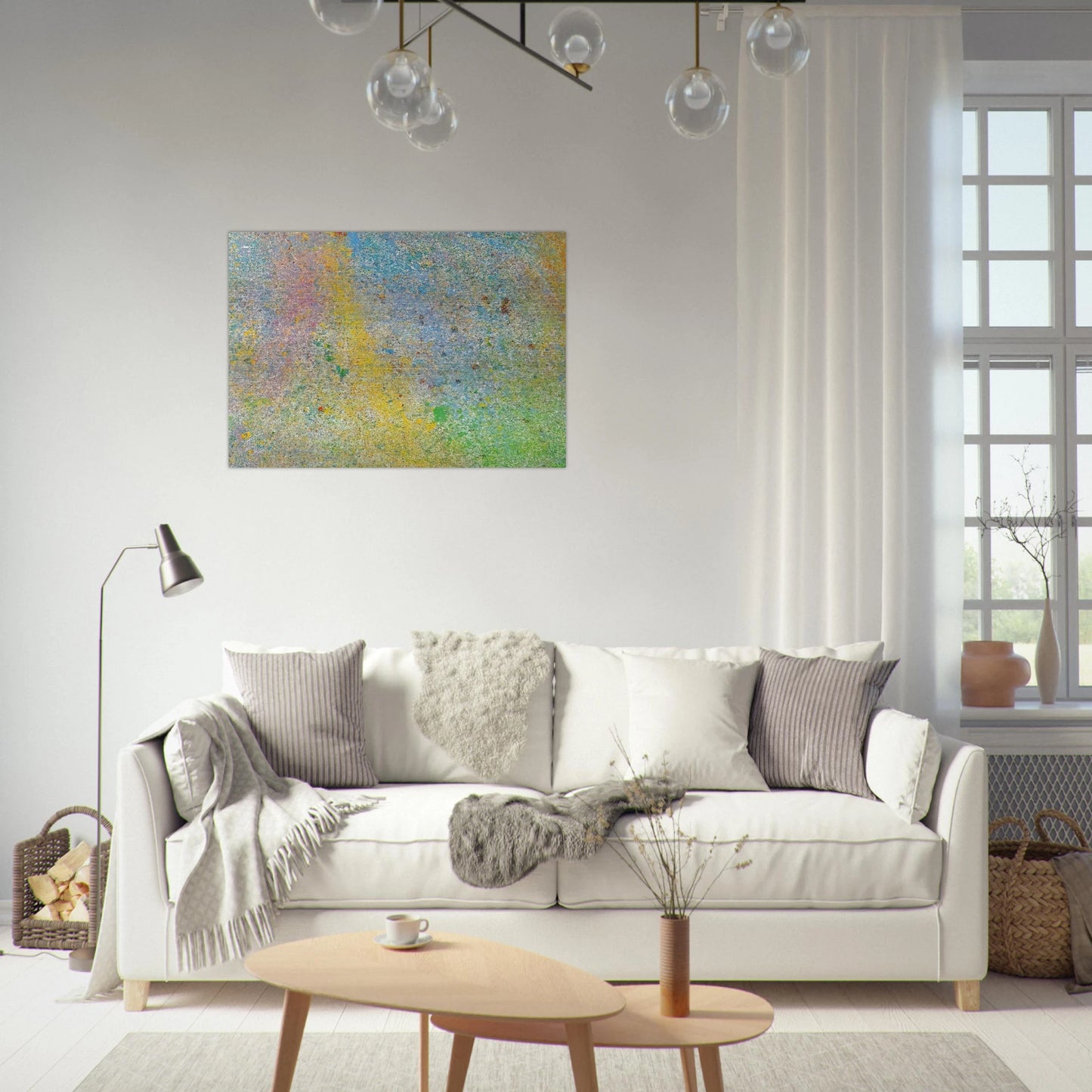 Milky Way - 1966 - Walasse Ting Brushed Aluminum Print - 70x100 cm / 28x40 inches | Walasse Ting Aluminum Print | Walasse Ting Prints