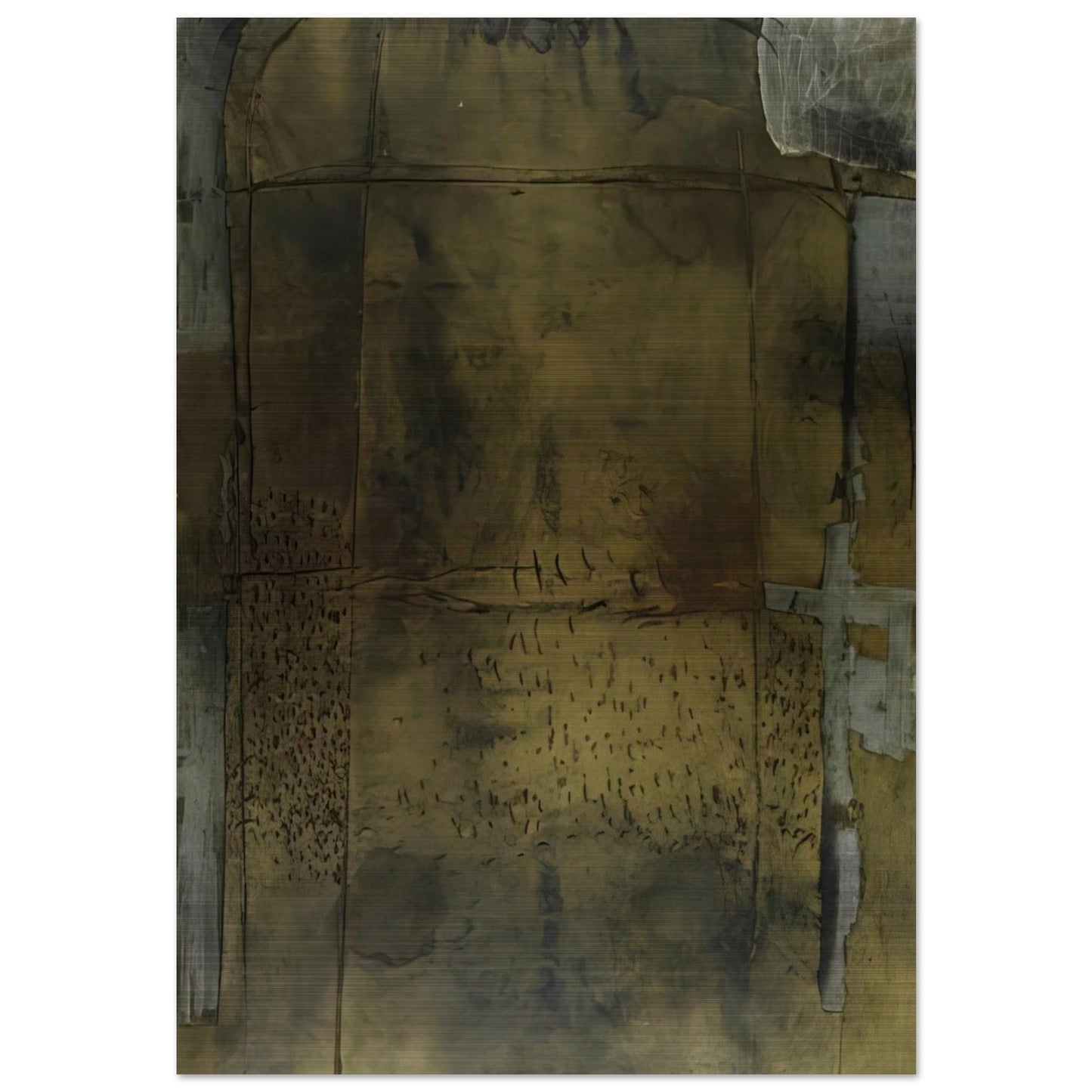 GREY OCHRE 1958 - Antoni Tapies Brushed Aluminum Print - 70x100 cm / 28x40 inches | Antoni Tapies Aluminum Print | Antoni Tapies Prints