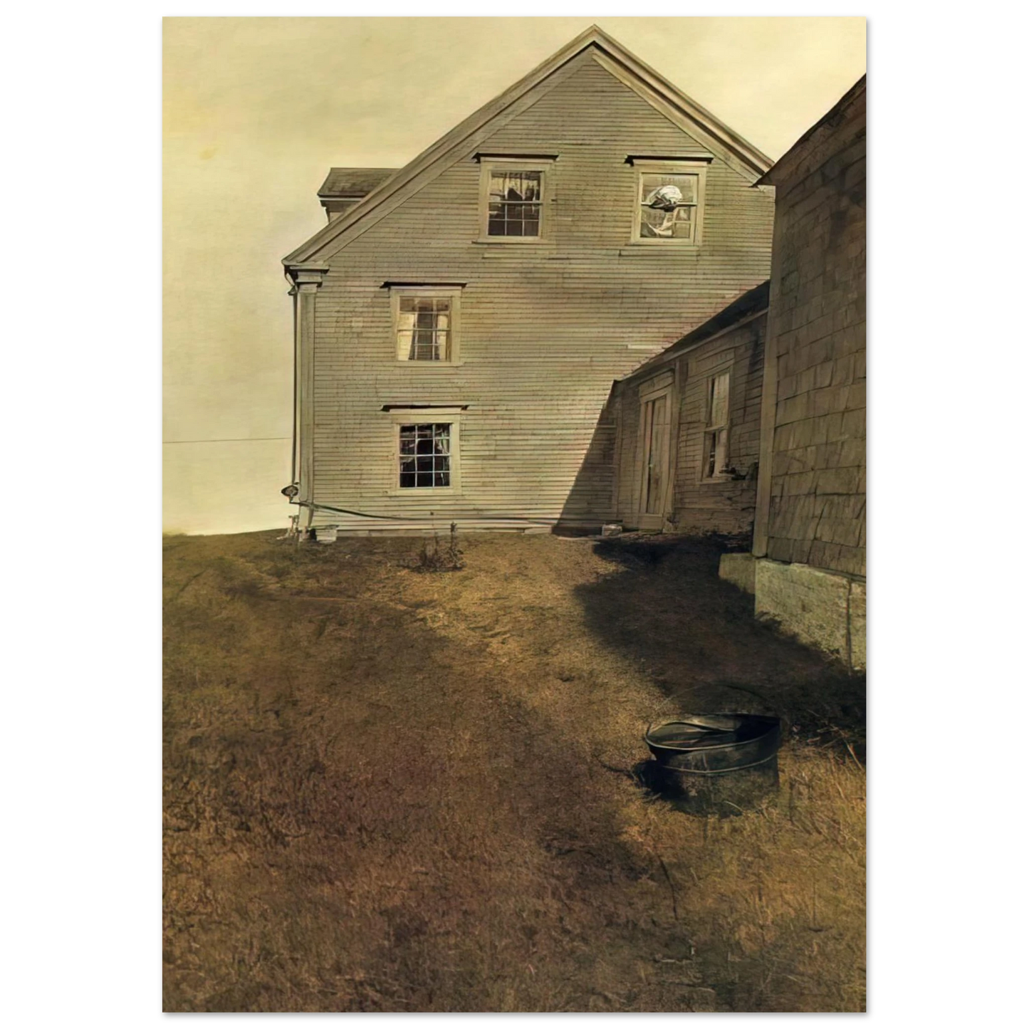 Andrew Wyeth - WEATHERSIDE Wall Art - 60x80 cm / 24x32 inches - Premium Wooden Framed Poster With Fine Art Paper-canvas - Wood frame