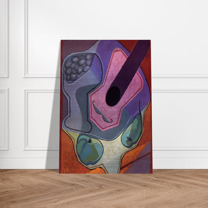 VIOLIN WITH FRUIT 1924 - Juan Gris Brushed Aluminum Print - 70x100 cm / 28x40 inches | Juan Gris Aluminum Print | Juan Gris Prints