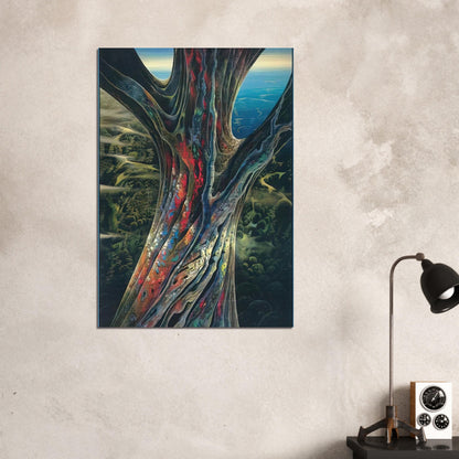 The Great Jewel Tree - Eyvind Earle Brushed Aluminum Print - 70x100 cm / 28x40 inches | Eyvind Earle Aluminum Print | Eyvind Earle Prints