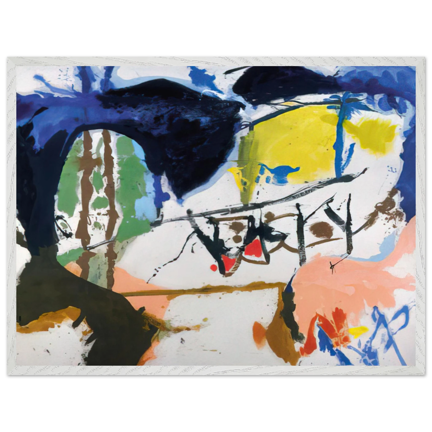 Helen Frankenthaler - Acres - 1959 Wall art - 27x35 cm / 11x14 inches - Premium Wooden Framed Poster With Fine Art Paper-canvas - White frame