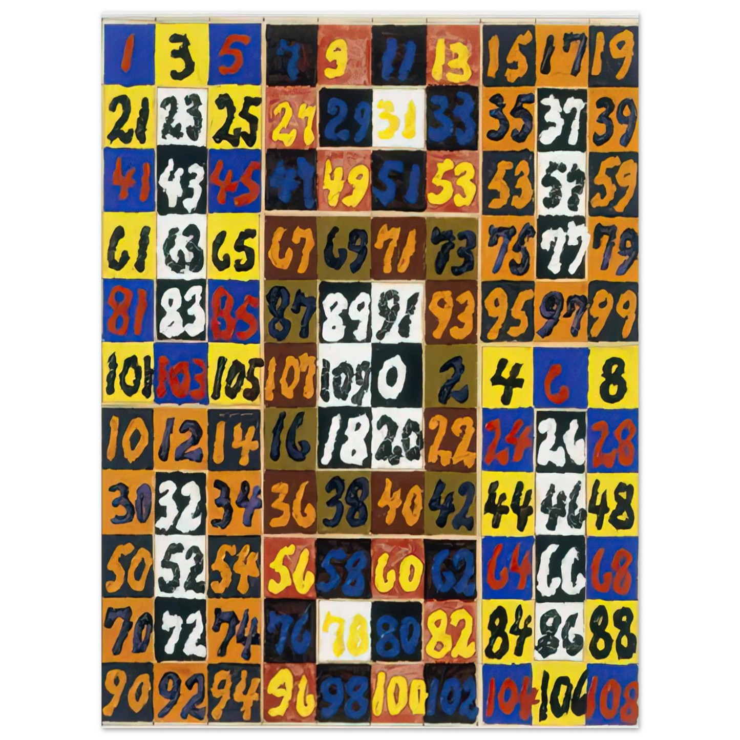 Alfred Jensen - Coordinative Thinking on the Square and Rectangle Per, IV - 1974  75x100 cm / 30x40inches Fine Art Poster