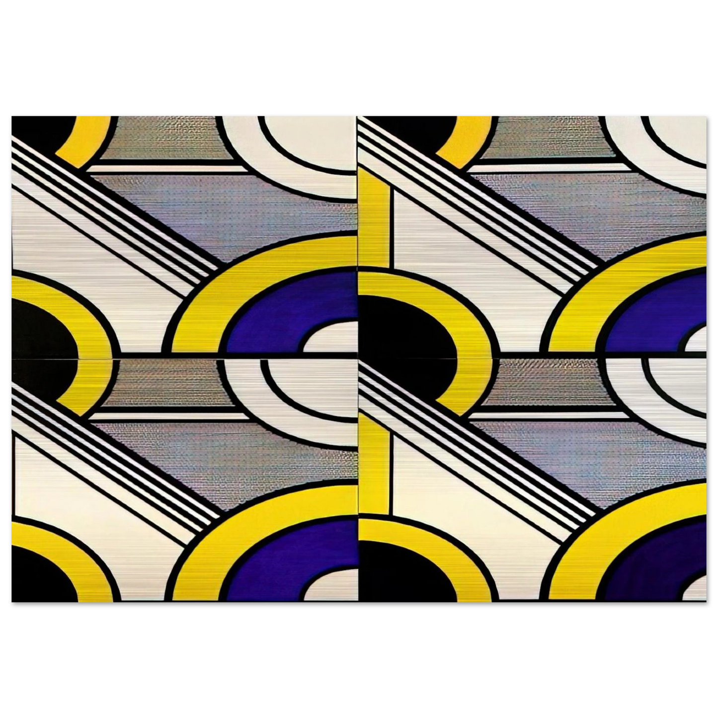 MODULAR PAINTING WITH FOUR PANELS 1 1969 - Roy Lichtenstein Brushed Aluminum Print - 70x100 cm / 28x40 inches | Roy Lichtenstein Aluminum Print | Roy Lichtenstein Prints
