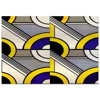 MODULAR PAINTING WITH FOUR PANELS 1 1969 - Roy Lichtenstein Brushed Aluminum Print - 70x100 cm / 28x40 inches | Roy Lichtenstein Aluminum Print | Roy Lichtenstein Prints