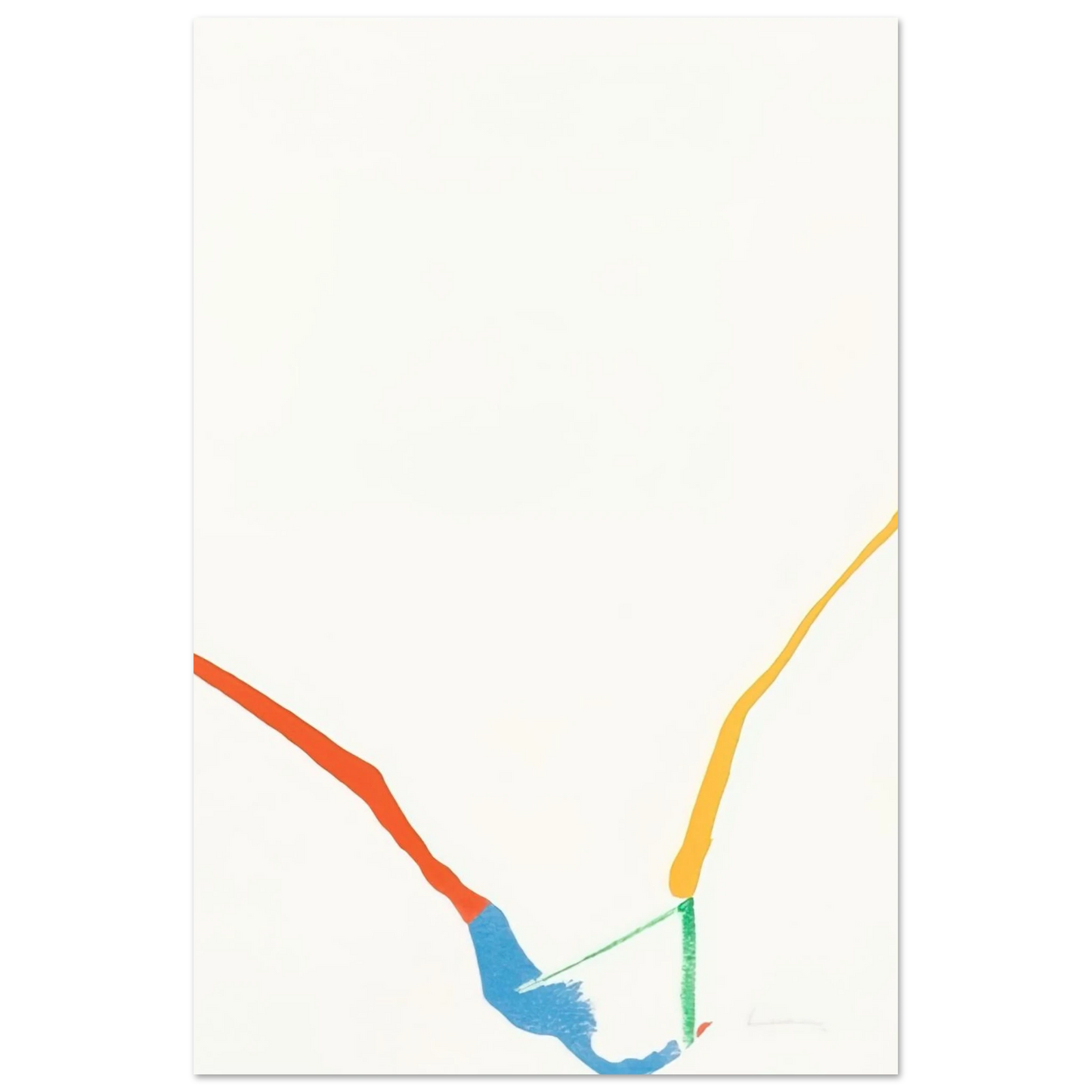 Helen Frankenthaler - What Red Lines Can Do - 1970 Wall art - 30x40 cm / 12x16 inches - Premium Wooden Framed Poster With Fine Art Paper-canvas - Wood frame