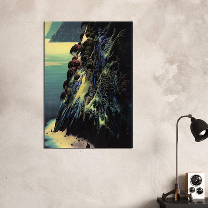 Big Sur Poem - Eyvind Earle Brushed Aluminum Print - 70x100 cm / 28x40 inches | Eyvind Earle Aluminum Print | Eyvind Earle Prints