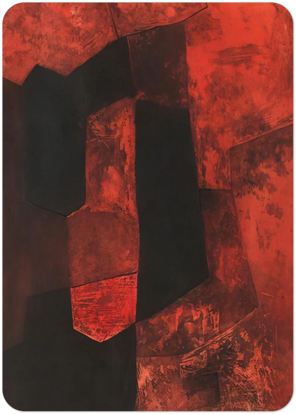 Composition brune et rouge - 1964 By Serge Poliakoff Pack of 10 Post Cards | Serge Poliakoff Post Cards | A6 (10.5 x 14.8 cm) - 4.1 x 5.8 inches