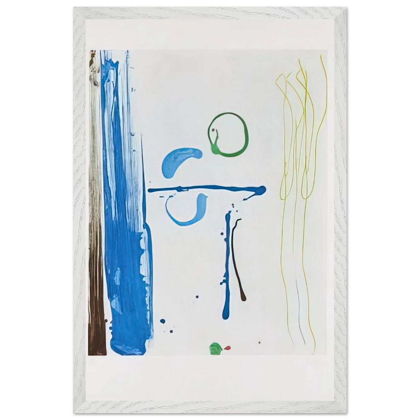 Helen Frankenthaler - Sunshine After Rain - 1987 Wall art - 28x43  cm / XL (11x17 inches) - Premium Wooden Framed Poster With Fine Art Paper-canvas - White frame