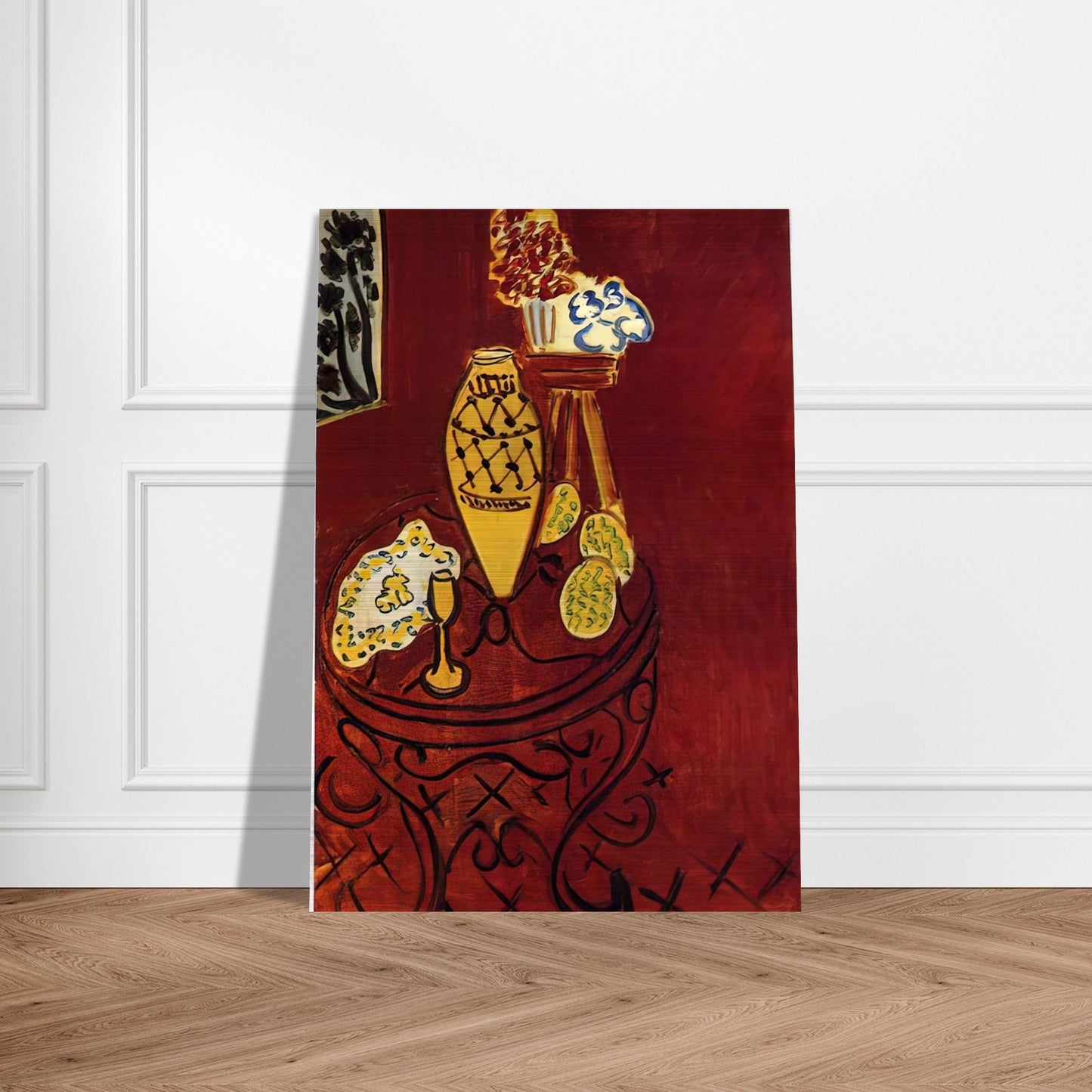 INTERIOR IN VENETIAN RED 1946 - Henri Matisse Brushed Aluminum Print - 70x100 cm / 28x40 inches | Henri Matisse Aluminum Print | Henri Matisse Prints