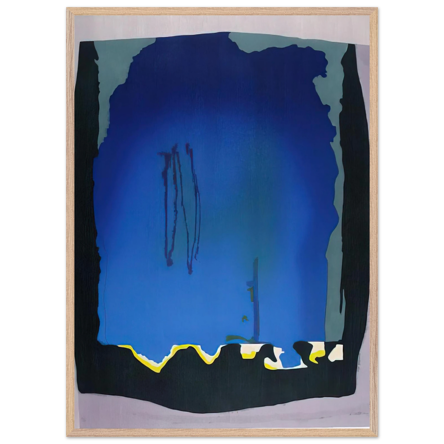Helen Frankenthaler - Freefall - 1992 Wall art - 50x70 cm / 20x28 inches - Premium Wooden Framed Poster With Fine Art Paper-canvas - Black frame