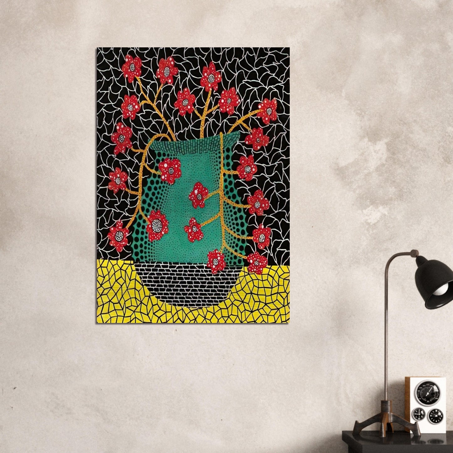 FLOWERS 1983 - Yayoi Kusama Brushed Aluminum Print - 70x100 cm / 28x40 inches | Yayoi Kusama Aluminum Print | Yayoi Kusama Prints