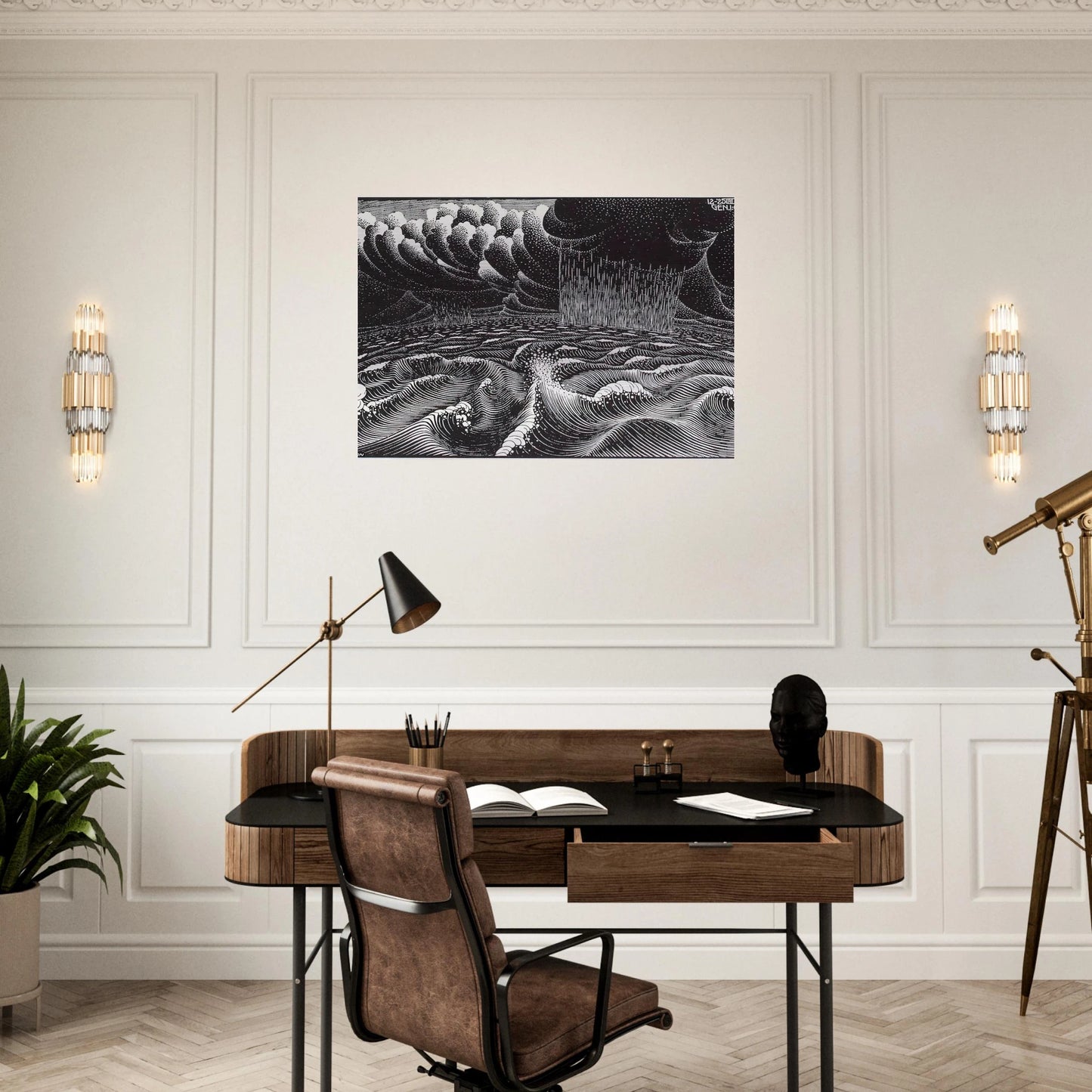 THE 2ND DAY OF THE CREATION - MC Escher Brushed Aluminum Print - 70x100 cm / 28x40 inches | MC Escher Aluminum Print | MC Escher Prints