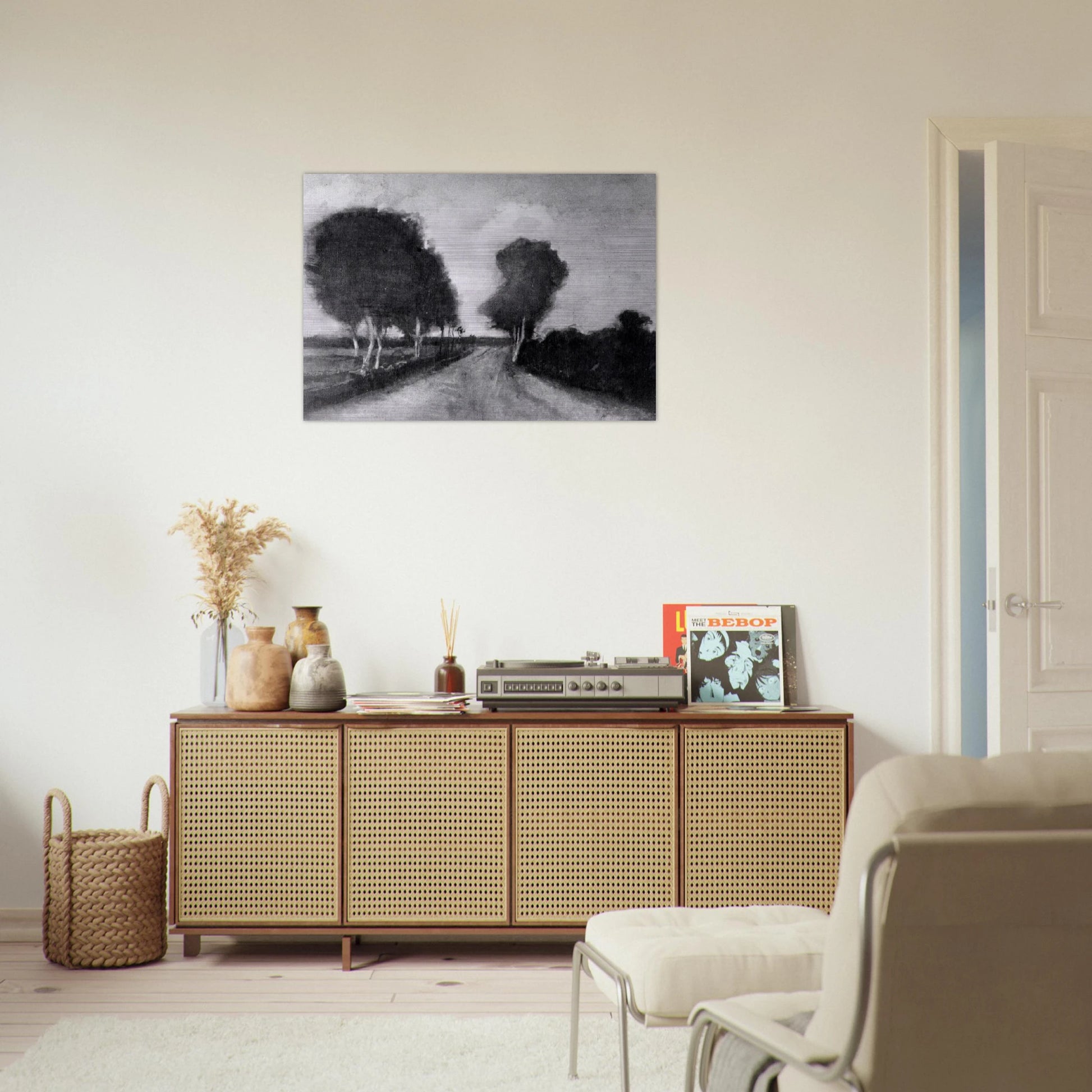Country Lane with Trees - Vincent van Gogh Brushed Aluminum Print - 70x100 cm / 28x40 inches | Vincent van Gogh Aluminum Print | Vincent van Gogh Prints