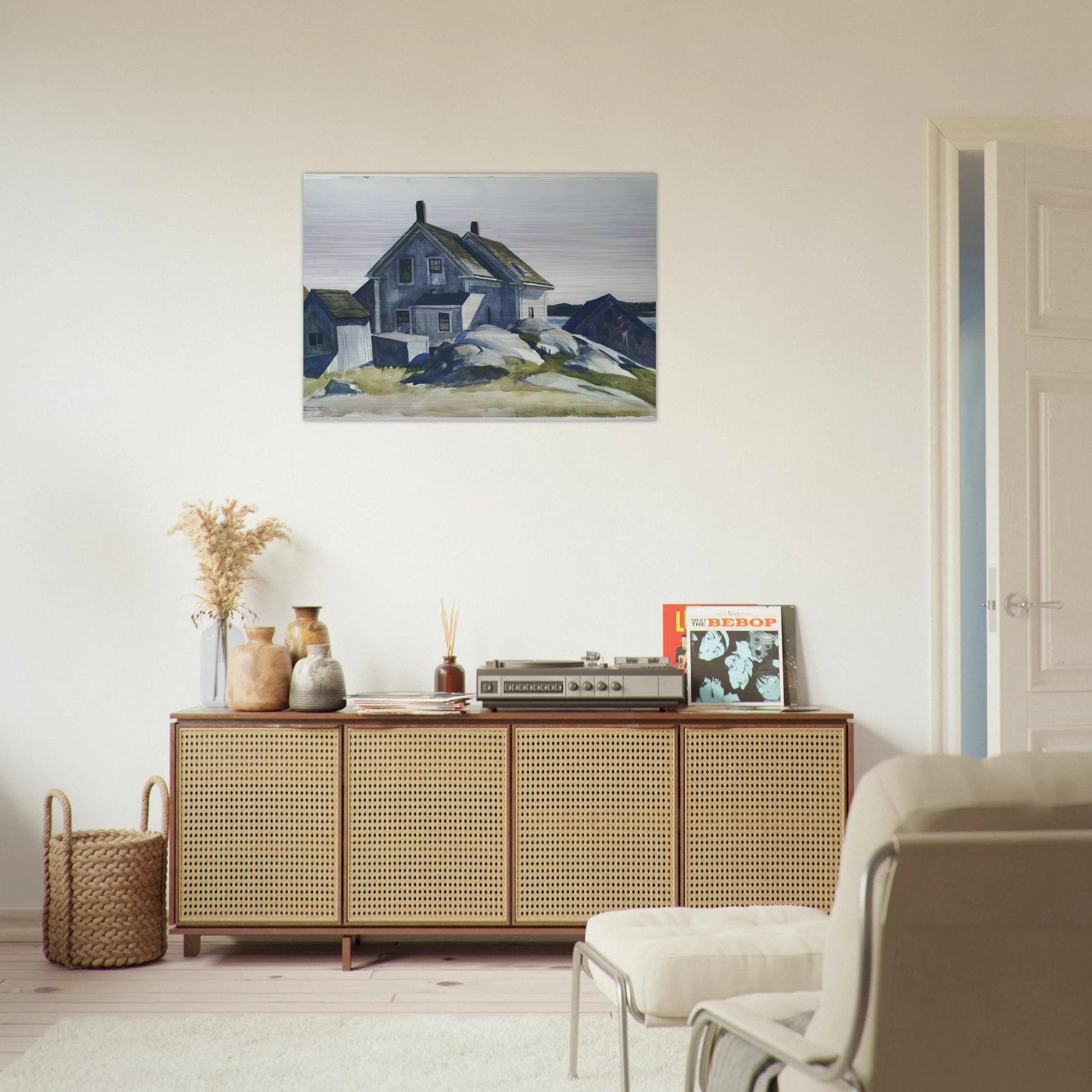 House at the Fort, Gloucester - Edward Hopper Brushed Aluminum Print - 70x100 cm / 28x40 inches | Edward Hopper Aluminum Print | Edward Hopper Prints