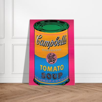 Campbell's Soup Can  - Andy Warhol Brushed Aluminum Print - 70x100 cm / 28x40 inches | Andy Warhol Aluminum Print | Andy Warhol Prints