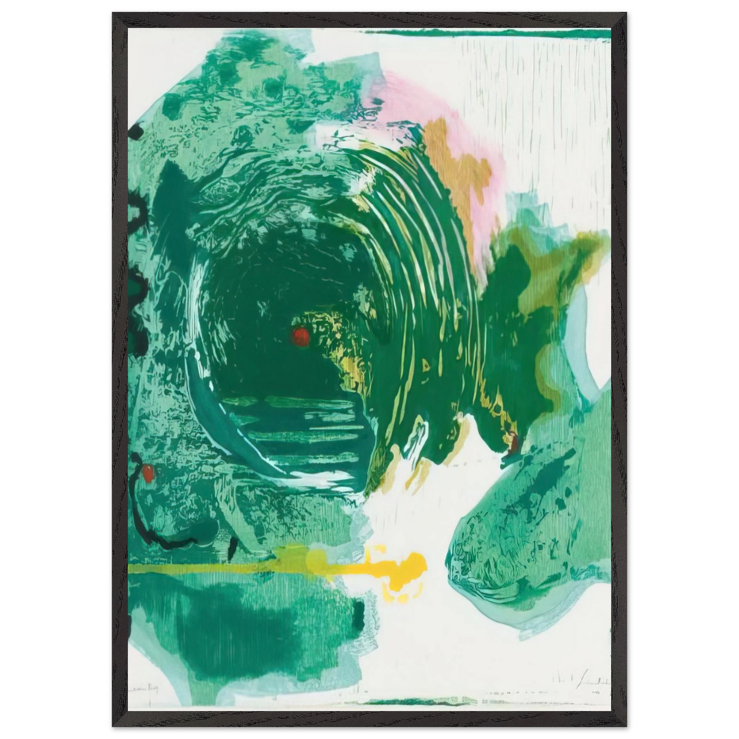 Helen Frankenthaler - Radius - 1993 Wall art - 28x43  cm / XL (11x17 inches) - Premium Wooden Framed Poster With Fine Art Paper-canvas - White frame