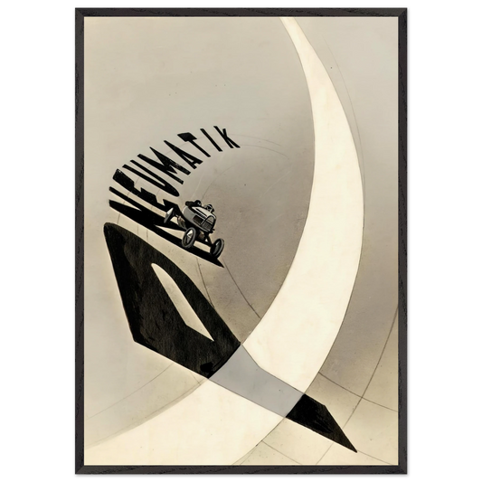 Pneumatik - Laszlo Moholy-Nagy 70x100 cm / 28x40 inches Framed Art Print – Black Wooden Frame