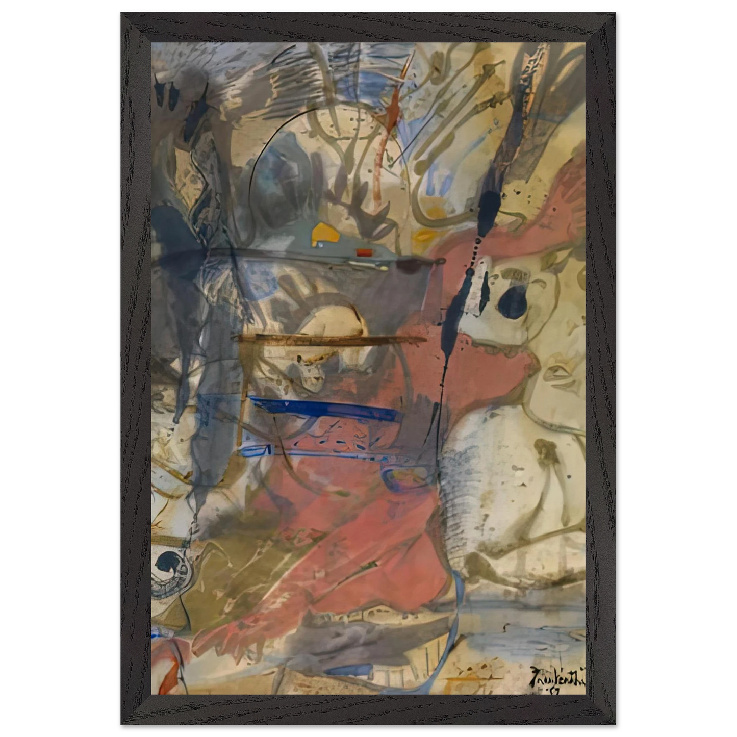 Helen Frankenthaler - Europa, 1957- Wall Art - 30x40 cm / 12x16 inches - Premium Wooden Framed Poster With Fine Art Paper-canvas - Wood frame