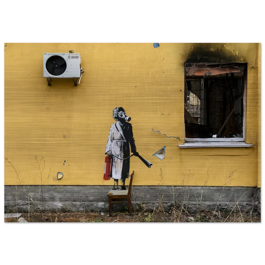 HOSTOMEL PROSKURIVSKA 2 2022 - Banksy Brushed Aluminum Print - 70x100 cm / 28x40 inches | Banksy Aluminum Print | Banksy Prints