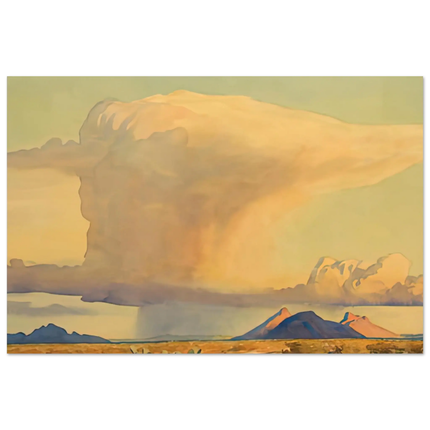 Maynard Dixon - DROUGHT AND DOWNPOUR 1944 Wall art - 27x35 cm / 11x14 Inches - Fine Art Poster - -