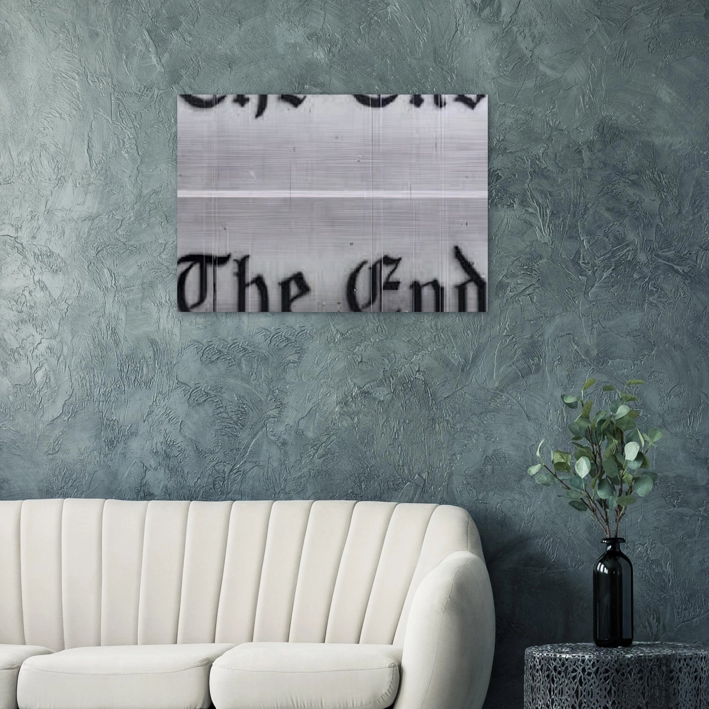 THE END 1991 - Edward Ruscha Brushed Aluminum Print - 70x100 cm / 28x40 inches | Edward Ruscha Aluminum Print | Edward Ruscha Prints